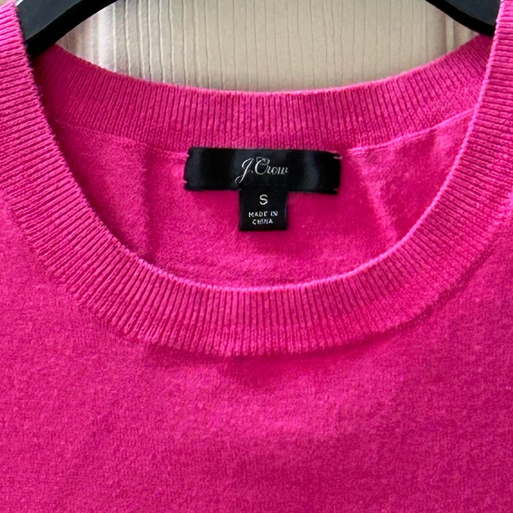 J. Crew Barbie Core Magenta Pink Knit Sleeveless Sweater Tank Top Size S - Picture 5 of 10
